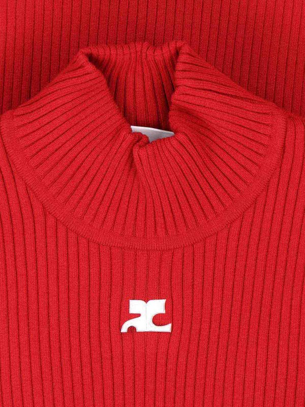 The Best Shops Courreges: Col roulé & Col polo - Pull Col Roulé - Rouge