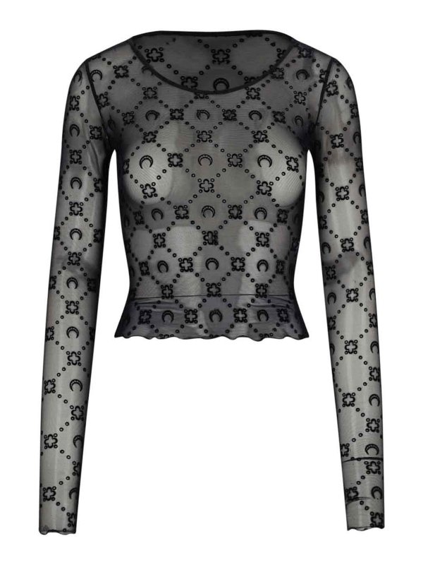 MARINE SERRE: Tops & Débardeurs - Top - Noir