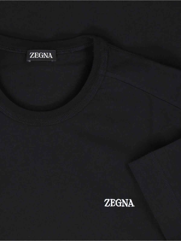 Tシャツ・カットソー Z Zegna TOP (RE7360A5B760 K09) Zegna Pure Green Cotton T-Shirt - Green - Men | RUF360A9F765302