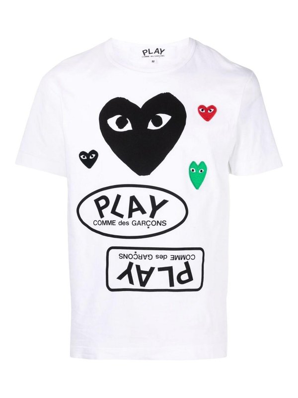 Comme des Garçons Play: T-shirts - T-Shirt - Blanc