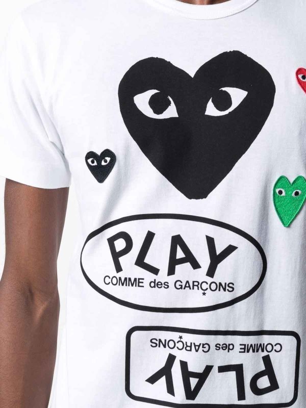The Best Shops Comme des Garçons Play: T-shirts - T-Shirt - Blanc