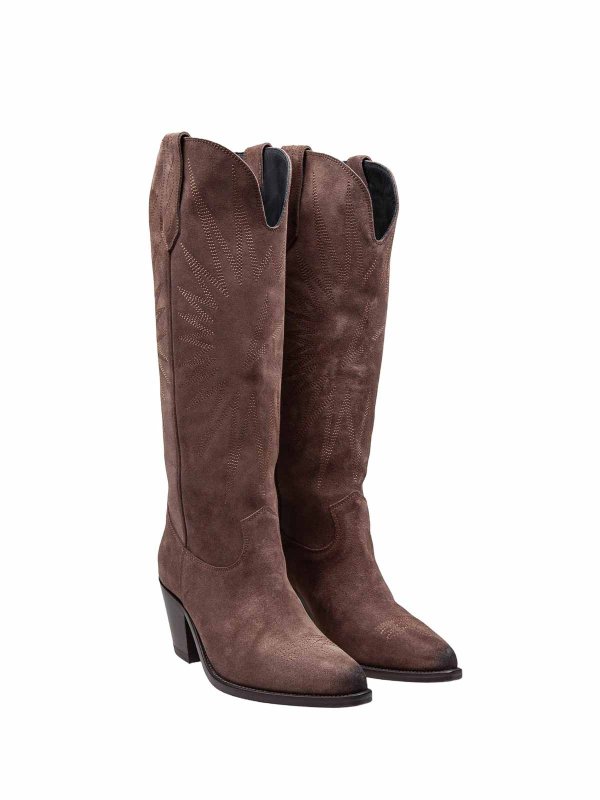 GOLDEN GOOSE: boots online - Camperos Boot In Brown Suede