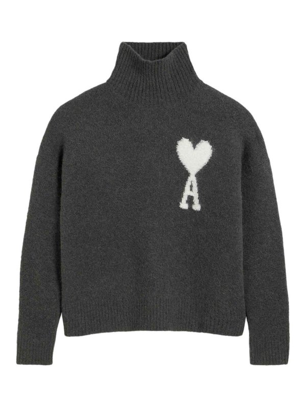 AMI PARIS: Sudaderas y suéteres - Sudadera - Gris Oscuro