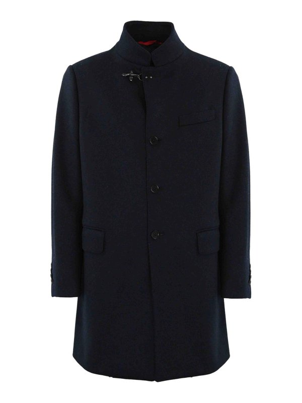 FAY: ニーレングスコート - ケープ/ポンチョ - ブルー