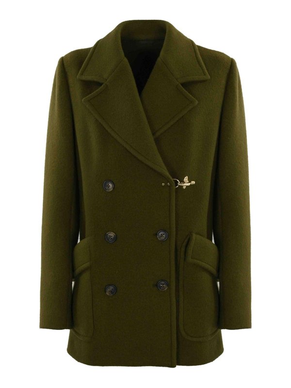 FAY: Mantelle e poncho - Caban in lana e cashmere