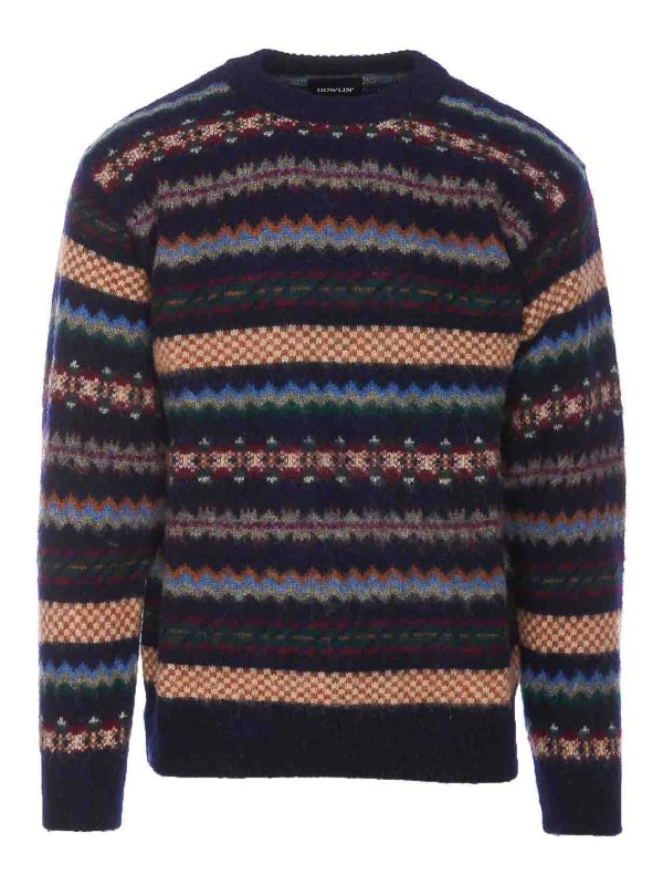 HOWLIN: クルーネック - クルーネック - ブルー