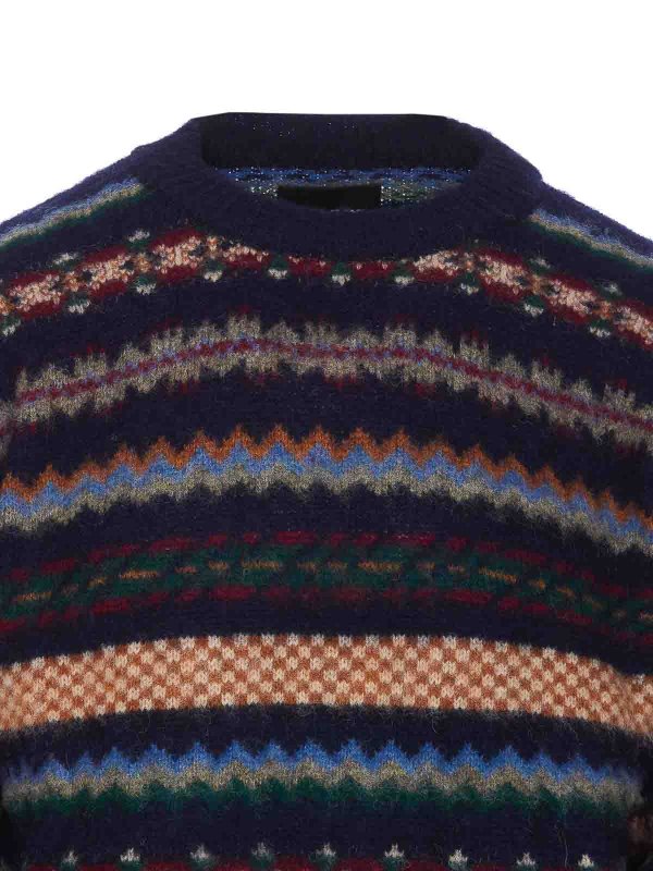 クルーネック - ブルー shop online: HOWLIN