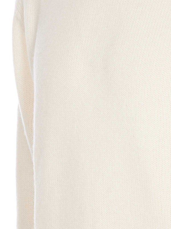 The Best Shops LISA YANG: Strickpullover mit Rundhalsausschnitt - Rundhalspullover - Weiß