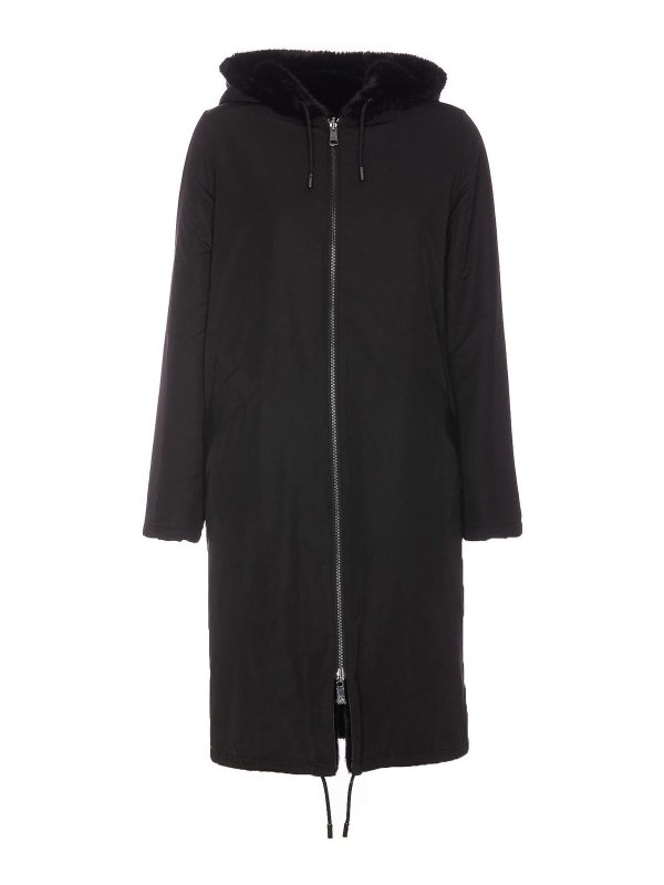 LOU ANDREA: Parkas - Parka - Negro