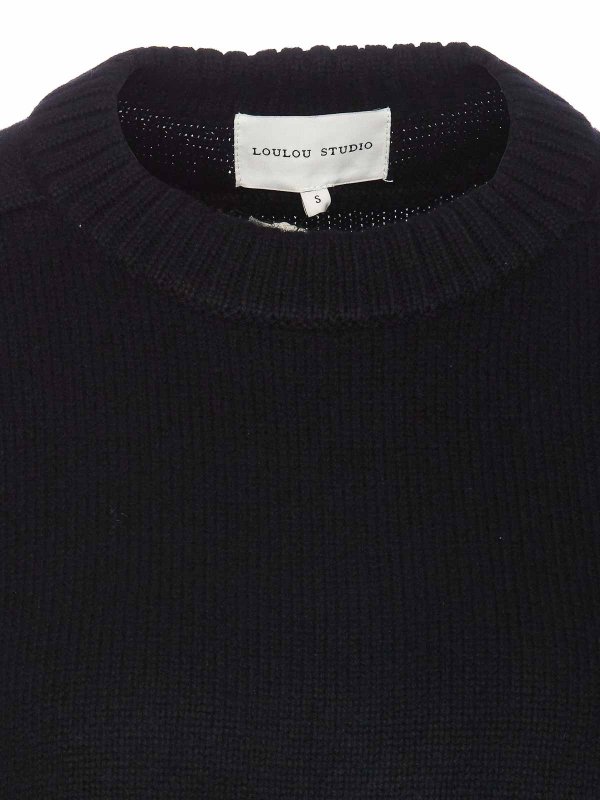 クルーネック - 黒 shop online: LOULOU STUDIO
