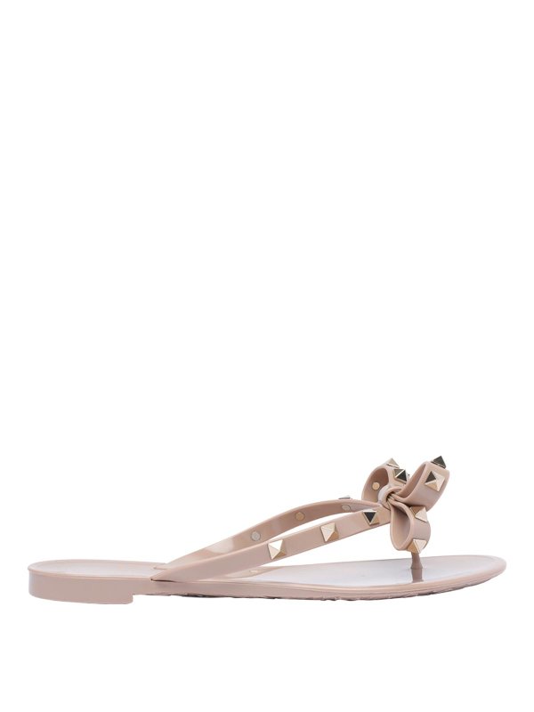 VALENTINO GARAVANI: flip flops - Rockstud Rubber Flip Flops