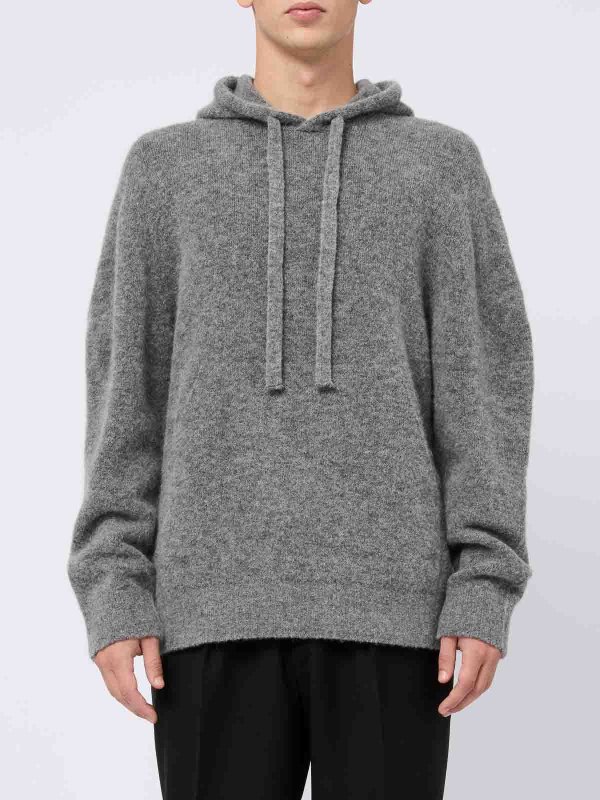 The Best Shops LANEUS: Sweatshirts & Sweaters - Gray Wool Hoodie
