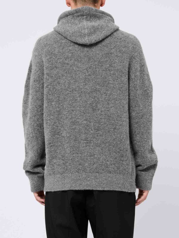 Gray Wool Hoodie shop online: LANEUS