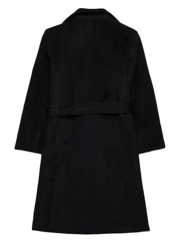 MAX&CO.: cappotti corti online - Cappotto in lana nera con cintura in vita