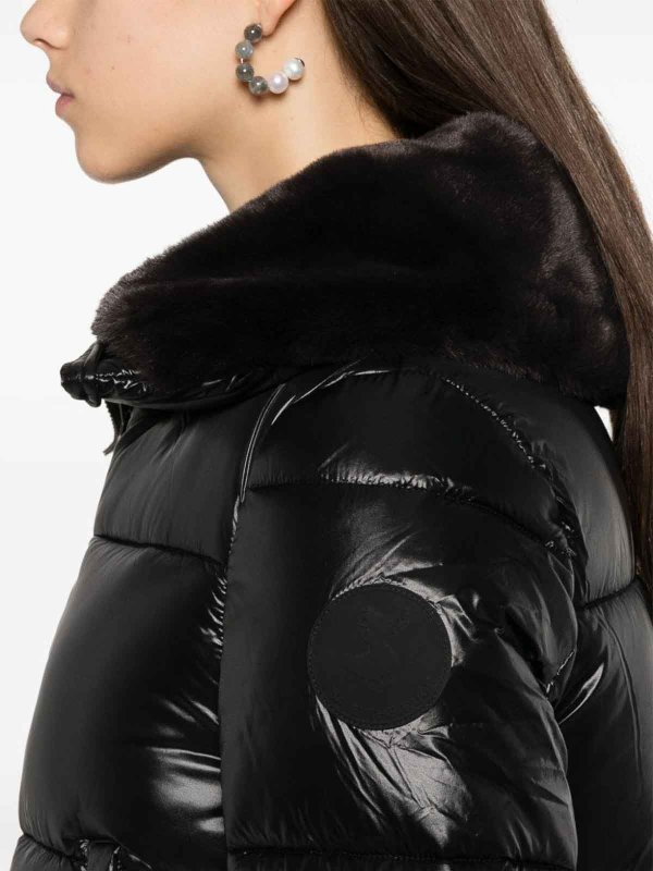 Save The Duck: casual jackets online - Short Black Moma Puffer Jacket With Fur