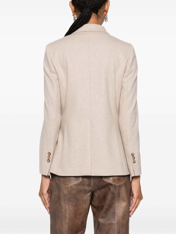 Beige Double-Breasted Wool Blazer shop online: SEVENTY