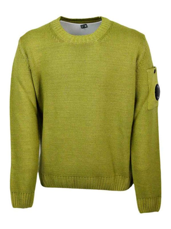 C.P. COMPANY: Strickpullover mit Rundhalsausschnitt - Rundhalspullover - Gelb