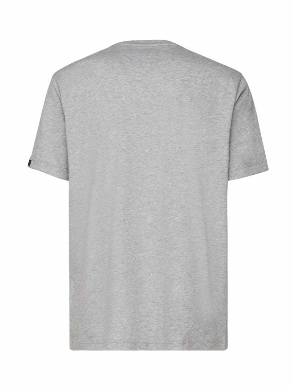 FAY: t-shirts online - Cotton T-Shirt With Contrasting Color Collar