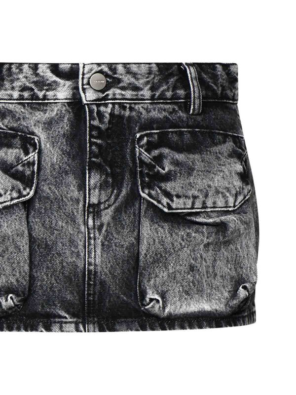 The Best Shops ICON DENIM: mini skirts - Aged-Effect Miniskirt In Cotton Denim
