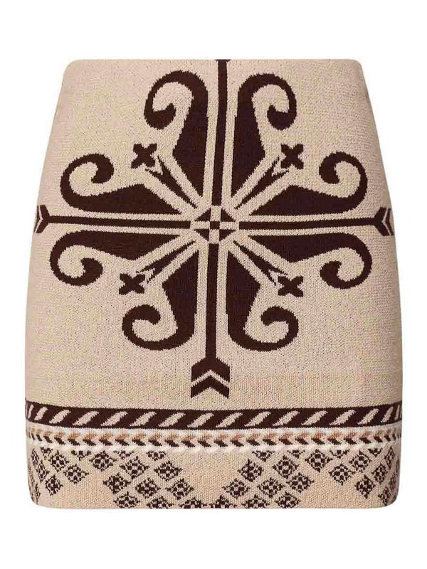 AKEP: Knee length skirts & Midi - Mini Skirt In Jacquard Cotton Knit