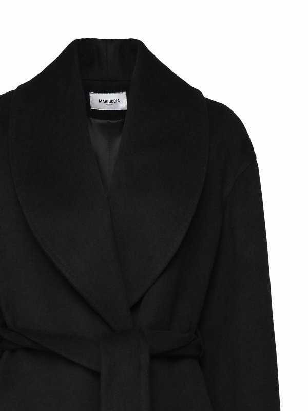The Best Shops MARIUCCIA: short coats - Wrap Coat In Wool