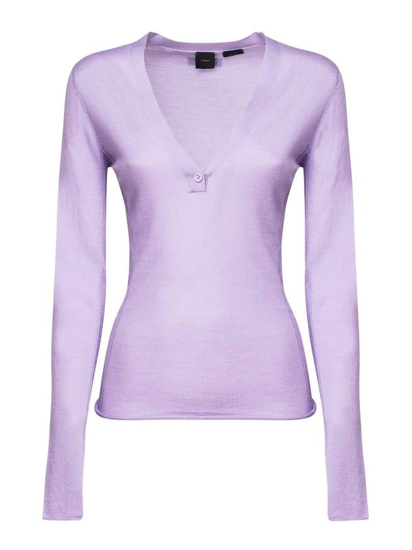 Pinko: crew necks - Sweater In Silk And Wool Yarn