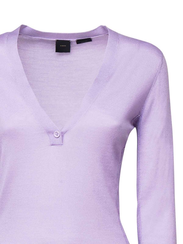 The Best Shops Pinko: crew necks - Sweater In Silk And Wool Yarn