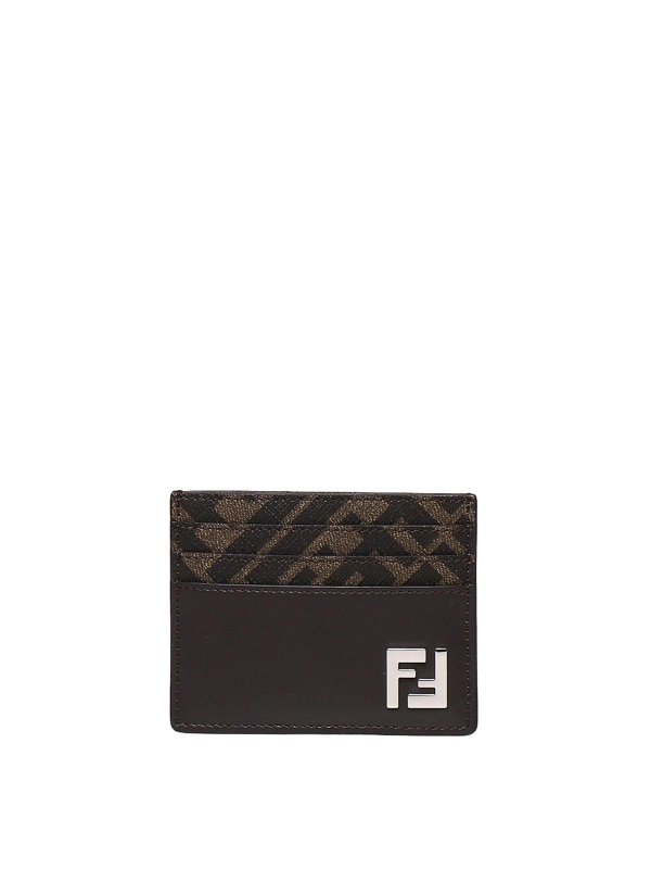 FENDI: wallets & purses - Card Holder In Fabric And Leather