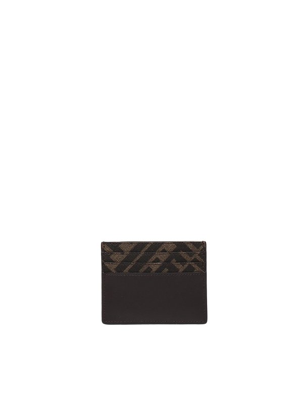 FENDI: wallets & purses online - Card Holder In Fabric And Leather