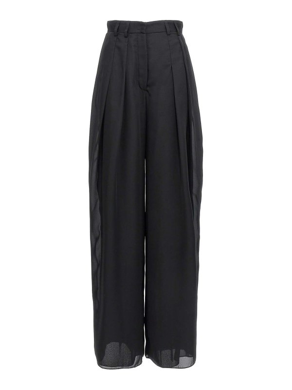 MÔNOT: Pantalons casual - Pantalons Décontractés - Noir