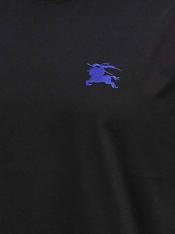 【送料&関税込】Burberry Logo Embroidery T-shirt Burberry Logo Embroidery T-Shirt - Black - Men | 8088298