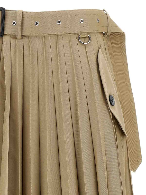 The Best Shops Sacai: Lange Röcke - Langer Rock - Beige