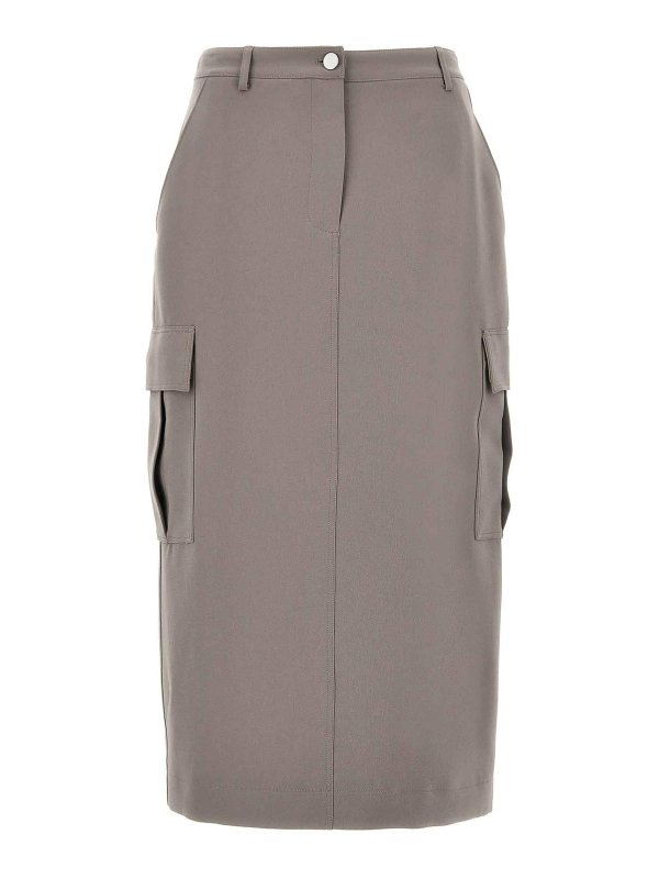 Theory: ニーレングススカート＆ミディ丈 - 膝丈/ミディスカート - グレー