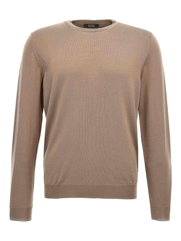 ZANONE: Strickpullover mit Rundhalsausschnitt - Rundhalspullover - Beige