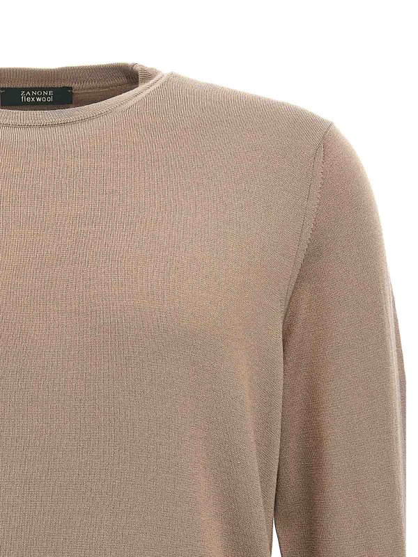 The Best Shops ZANONE: Strickpullover mit Rundhalsausschnitt - Rundhalspullover - Beige