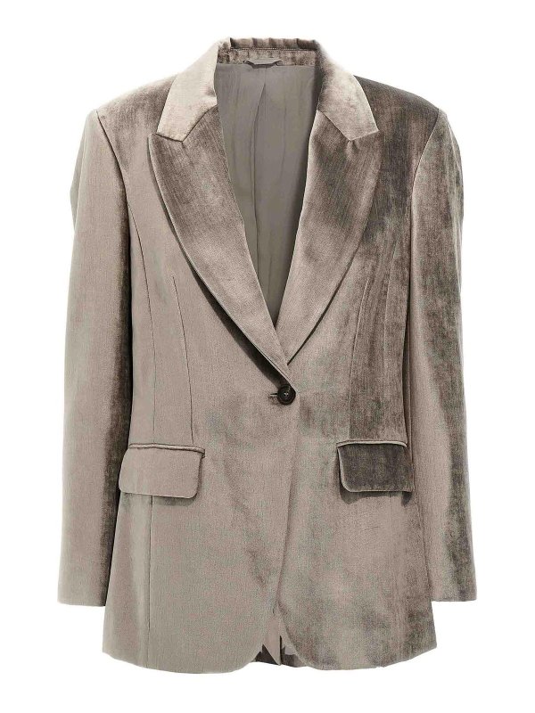 BRUNELLO CUCINELLI: blazers - Single-Breasted Chenille Blazer