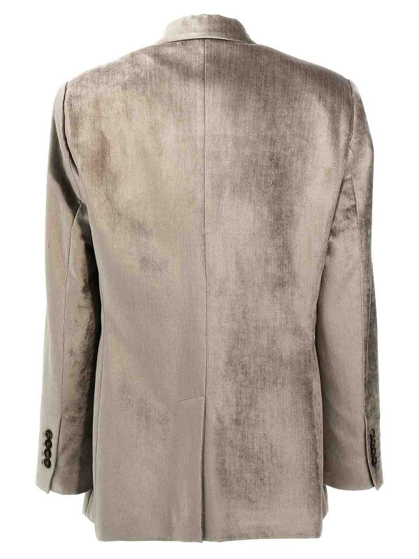 BRUNELLO CUCINELLI: blazers online - Single-Breasted Chenille Blazer