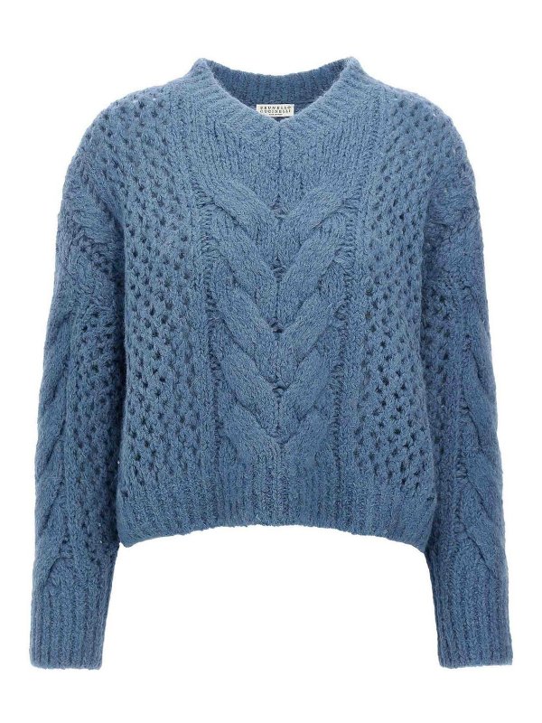 BRUNELLO CUCINELLI: Cardigans - Cardigan - Hellblau