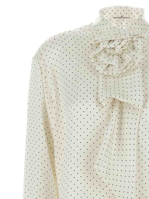 The Best Shops ERMANNO SCERVINO: shirts - Polka Dot Shirt Flower Brooch