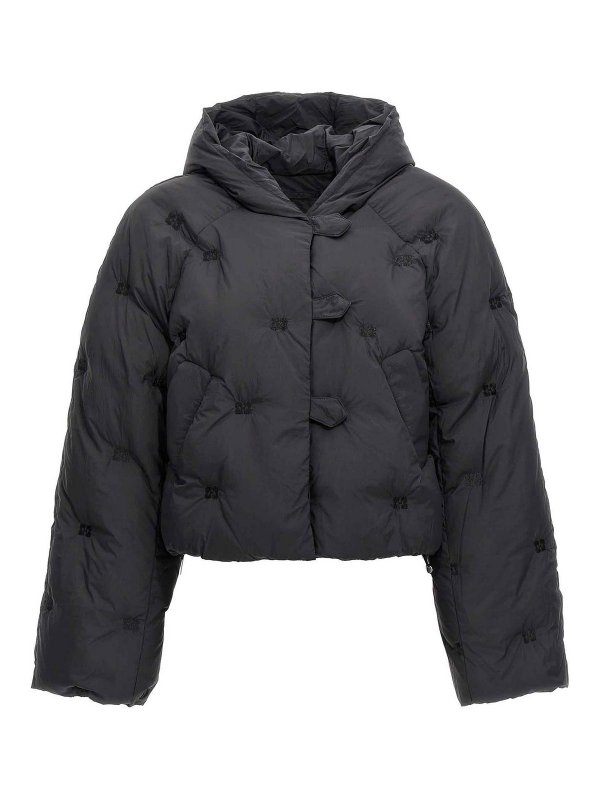 GANNI: ダウン・ハイテクジャケット - ダウンジャケット - 黒