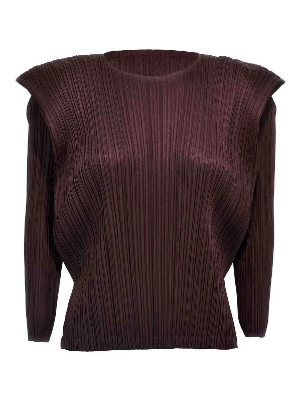 PLEATS PLEASE ISSEY MIYAKE: Blusas - Blusa - Marrón