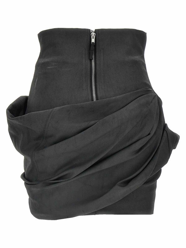 Rick Owens Draped Mini Skirt - Black - Women | RO02D3384SMT09