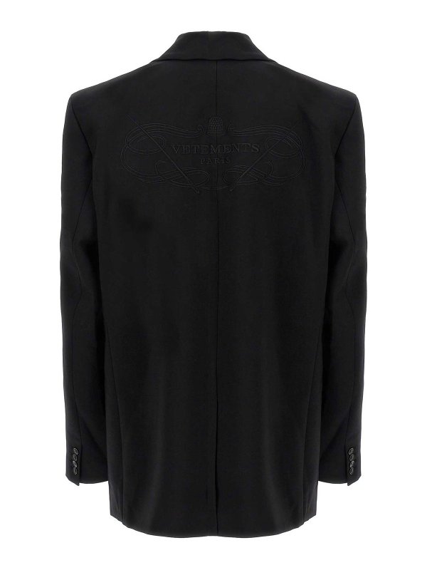 VETEMENTS: giacche blazer online - Blazer con logo ricamato