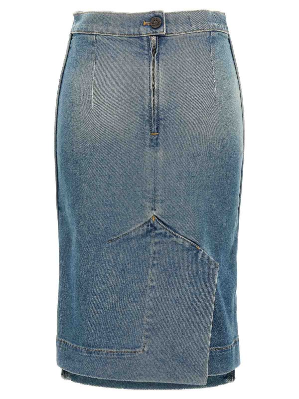 VIVIENNE WESTWOOD: Knee length skirts & Midi online - Logo Embroidery Denim Skirt