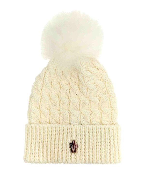 MONCLER: ニットキャップ - ビーニー帽 - 白