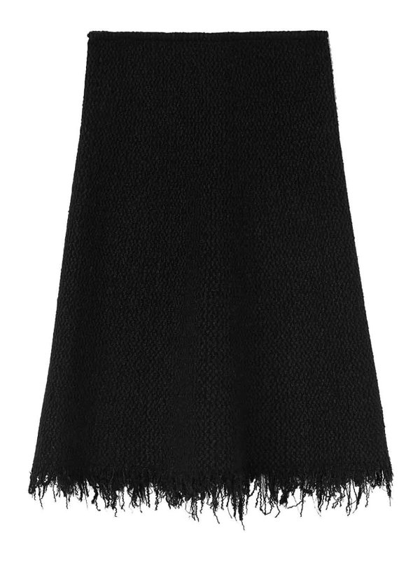 JIL SANDER: ニーレングススカート＆ミディ丈 - 膝丈/ミディスカート - 黒