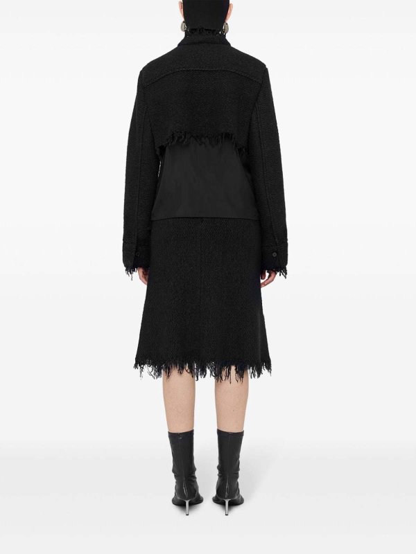 膝丈/ミディスカート - 黒 shop online: JIL SANDER