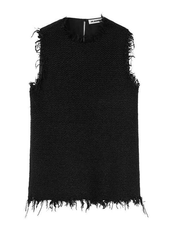 JIL SANDER: Tops y camisetas sin mangas - Top - Negro