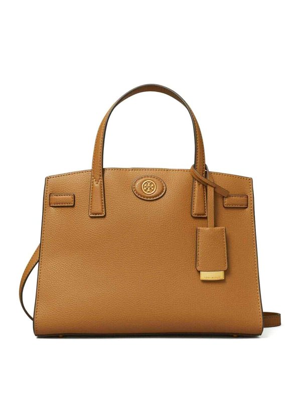 TORY BURCH: totes bags - Robinson Pebbled Leather Small Satchel