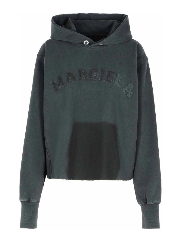 Maison Margiela: Sweatshirts & Sweaters - Black Cotton Sweatshirt